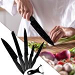 Set di coltelli da cucina 6 pezzi – 5 coltelli affilati & pelaverdure per pia...