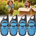 Set di 4 walkie-talkie per bambini, ricetrasmittenti con portata di 3 km, 3 c...