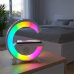 Multifunktionales RGB-Nachtlicht mit Qi-Ladestation, Bluetooth & FM-Radio – L...
