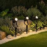set di 3 faretti da giardino SmartLife, luce da giardino wifi con picchetto a...