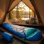 Mummy sleeping bag, 210 x 80 cm, blue