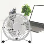 Small USB fan (Ø 10cm): Quiet table fan (3W, white) made of metal for flexibl...