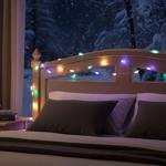set of 2 silver wire fairy lights, 80 LEDs, IP44, battery-operated, colorful,...