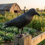 Wetterfester Rabe in schwarz zur Vogelabwehr – 35 x 19 x 13 cm – Schutz vor T...