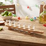 Tavoletta in bambù per schnaps per 6 bicchierini – robusta e durevole – 40 ml...