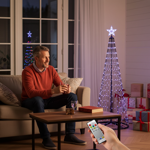 LED Weihnachtsbaum 150cm - Mehrfarbige 178 LEDs mit Sternspitze - IP44 Schutz...