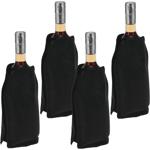 Set of 4 black bottle coolers / cooling sleeves – Flexible cooling cover with...