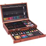 Set de dessin & peinture – mallette avec 24 crayons de couleur, 24 aquarelles...