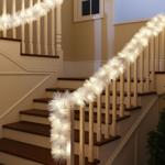 LED tinsel garland, white, 2.7 m