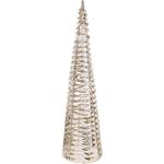 Christmas light pyramid with micro LEDs and timer, gold, H 60 cm