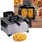 Potente friggitrice con doppio cestello - 5L in acciaio inox, 2000W, tempo di...