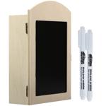set of 2, key box with blackboard and two blackboard pens, wipeable