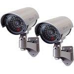 2er-Set Abschreckung pur: Dummy Überwachungskamera (grau)mit Signal-LED – Täu...