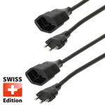 Lot de 2 rallonges robustes, noires, 9 m chacune – 3 pôles avec prise – câble...