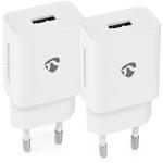 2er-Set Zuverlässiges 12W USB-A Schnellladegerät (weiss): Universeller Ladead...