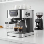 Profi Siebträger Kaffeemaschine, 19 bar, rostfreier Edelstahl, Wärmeplatte fü...