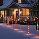 LED-Gartenstecker Zuckerstange 8er-Set - fröhliche Weihnachts-Gartendeko für ...