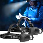 set of 2 headlamps with flexible headband and zoom function, IP44