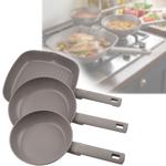 3-piece design pan set (taupe) - Frying pans 20+24cm, grill pan 28cm - Forged...