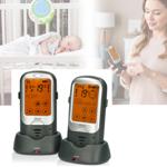 Babyphone d‘extérieur - Portée 1.000m - Interphone - 6 Berceuses - Températur...