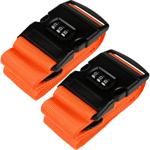 2er-Set Koffergurt mit Zahlenschloss, 5 x 180 cm, orange