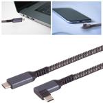Set da 3 cavi di ricarica rapida USB-C su USB-C con connettore angolato 90°, ...
