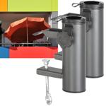 set of 2 parasol holders for balconies & railings up to 7.5 cm & parasols up ...