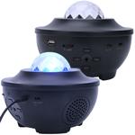 set of 2 laser starry sky projectors with Bluetooth speaker, voice control & ...
