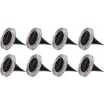 8er-Set Solar Bodenleuchte Edelstahl - für Gartenweg & Terrasse - 8h Leuchtda...