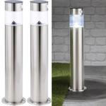 2er-Set LED-Wegeleuchte, solarbetrieben mit Bewegungsmelder, Edelstahl, H je ...