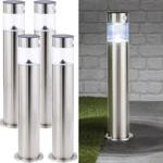 4er-Set LED-Wegeleuchte, solarbetrieben mit Bewegungsmelder, Edelstahl, H je ...