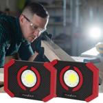 2er-Set COB-LED Arbeitsleuchte & Powerbank - 1000lm, Akkubetrieb, freihändig ...