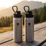 set of 2 Robust 540ml stainless steel drinking bottle / sports bottle: Durabl...