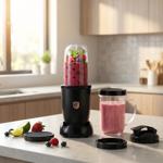 Stylish multifunctional blender black-rosegold (400W) - Simple one-touch oper...