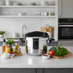 Turbo-Schnellkochtopf, 6 Liter aus Edelstahl - Top-Modernes Design, Sicherhei...