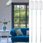 set di 3 piumini con manico telescopico in alluminio, 115 - 10 cm, bianco/blu