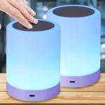 set di 2 lampade da tavolo ricaricabili con funzione touch, 6 diversi colori ...
