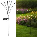 LED solar garden light “Glowworm“ with 6 arms, movable LEDs, stainless steel,...