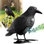 Realistische Vogelabwehr Krähe mit Sound: Batteriebetriebener Raben Vogelschr...