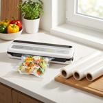 Vacuum sealer, 110 watts, incl. set of 3 film rolls, 20x300 cm & 28x500 cm