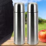 set di 2 borracce sottovuoto in acciaio inox con tazza nel coperchio, 0,5 lit...