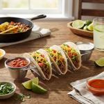 Porta-taco e sandwich – 2 ciotoline per salse e supporto per 3 pezzi – acciai...