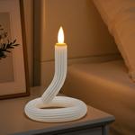 Flexible LED-Kerze weiss - Täuschend echter Flackereffekt - Akkubetrieb mit U...