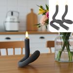 set of 2 flexible LED candles with flickering effect, anthracite, battery-ope...