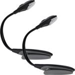 Set of 2 compact book reading lamps with practical clip – Flexible gooseneck ...