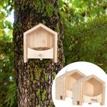 2er-Set Nachhaltiges Fichtenholz Vogel-Futterhaus mit Sitzstange - in einer s...