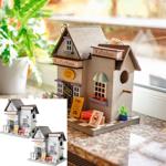 set di 2 ausili per la nidificazione in stile caffetteria, in legno, con dett...