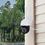 WLAN Outdoor Überwachungskamera 2K: IP66, Pan-Tilt: Volle Kontrolle & brillan...