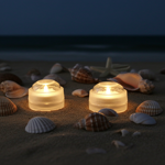 set di 2 luci LED, impermeabile, bianco caldo, Ø 3 cm, IP68