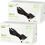 Einweg-Nitril-Handschuhe S - Puderfrei, 200 Stk., schwarz - Medizinische Qual...